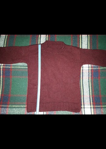 Bordo Kadın Örgü Bisiklet Yaka Kazak - Görsel 10