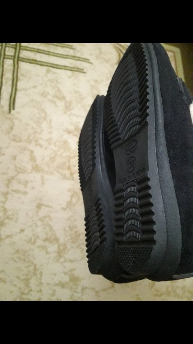 Siyah Peluş Astarlı Tokalı Kadın Babet Ev Ayakkabısı - Görsel 4