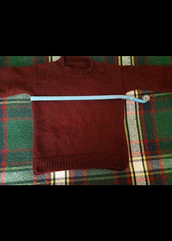 Bordo rengi el örgüsü kazak - Görsel 13