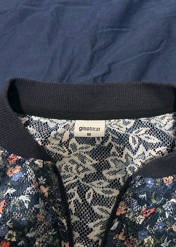 Çiçek Desenli Fermuarlı Kadın Ceket - Görsel 4