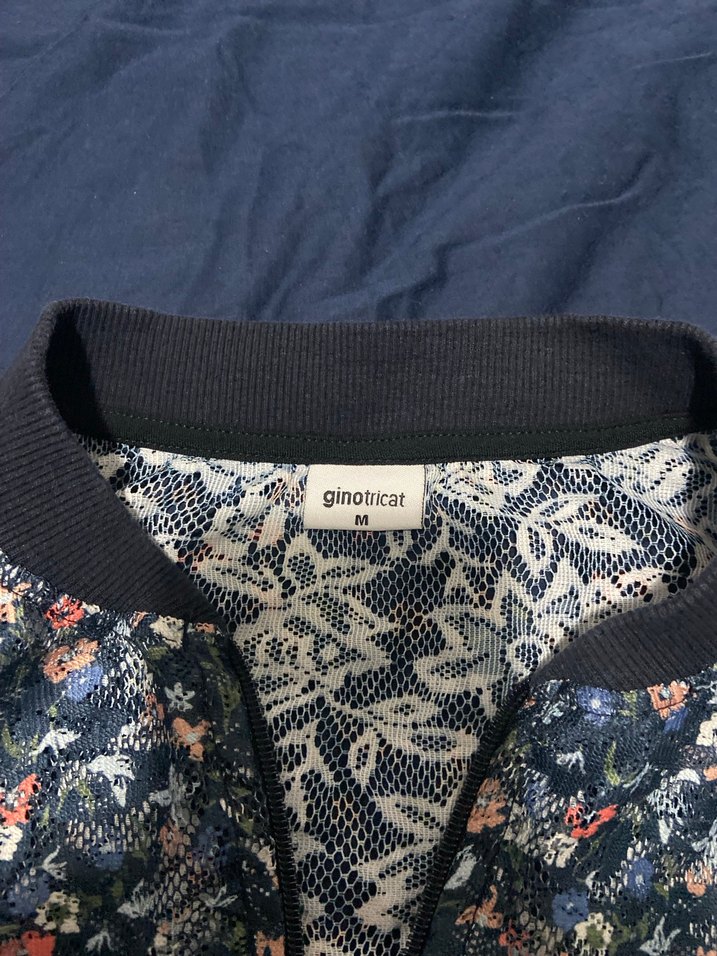 Çiçek Desenli Fermuarlı Kadın Ceket - Görsel 4