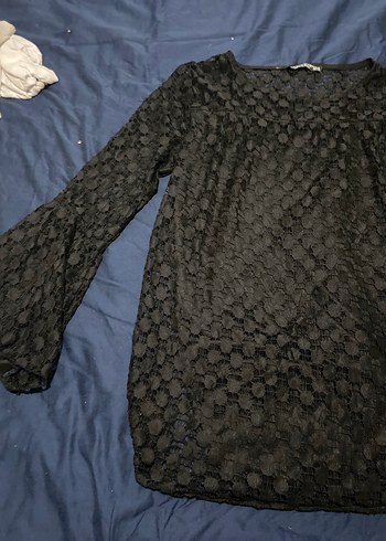 Kadın dantelli uzun kollu tişört - Görsel 5