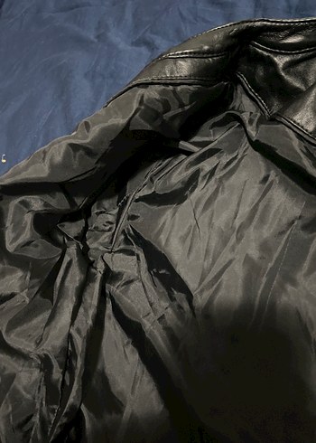 Kadın Siyah Deri Biker Ceket - Görsel 6