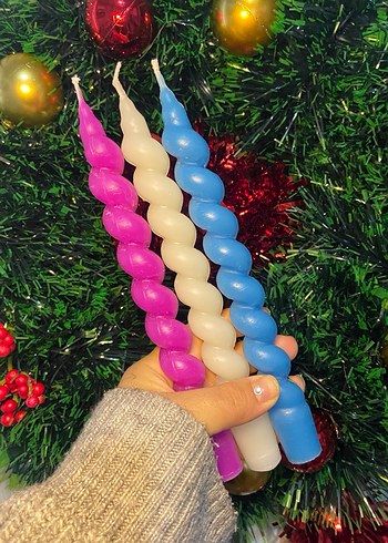 Renkli Spiral Mum - Görsel 3