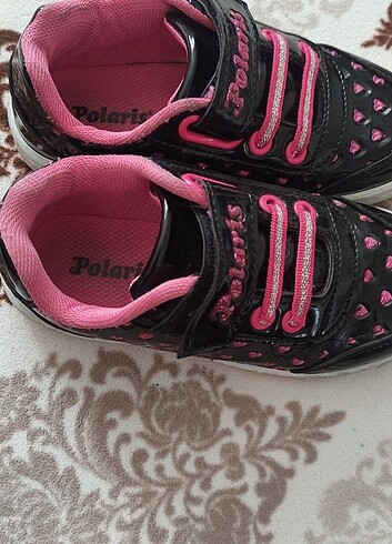 Polaris Polaris kız çocuk ayakkabi 27 numara Pembe siyah kalpli