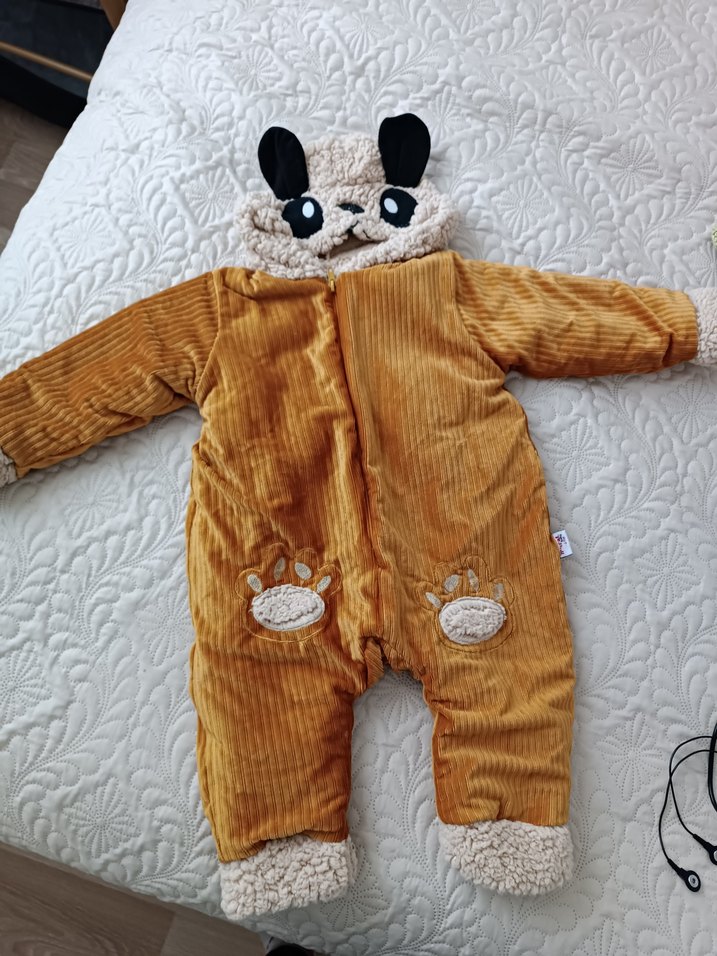 Kahverengi Kürklü Bebek Erkek Tulumu - Görsel 2