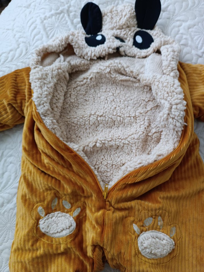 Kahverengi Kürklü Bebek Erkek Tulumu - Görsel 4