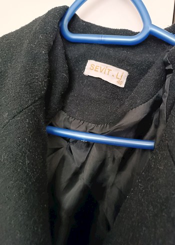 Siyah Çift Düğmeli Uzun Kaban - Görsel 6