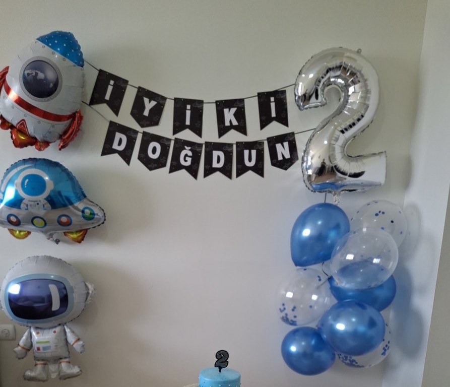 Renkli Uzay Temalı Balon Seti - Görsel 2