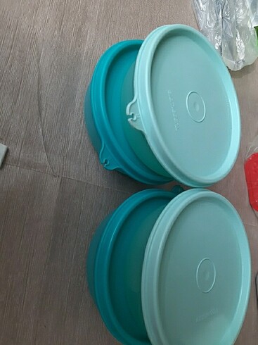  Beden mavi Renk Tupperware şeker kaplar 4lü