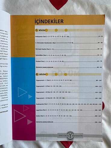  Beden Orijinal Yayınları Ayt Matematik Test Kitabı