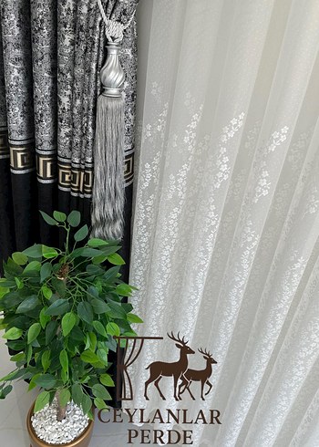 Modern Klasik Nakışlı Beyaz Perde - Görsel 2