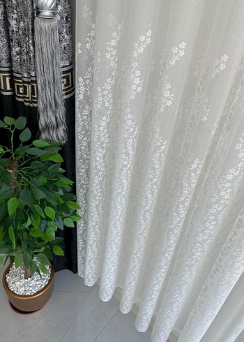 Modern Klasik Nakışlı Beyaz Perde - Görsel 3