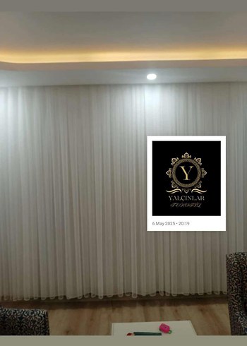 Modern Klasik Beyaz Desenli Tül Perde - Görsel 2