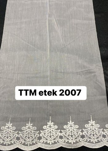 etek Nakışlı Beyaz Tül Perde - Görsel 15