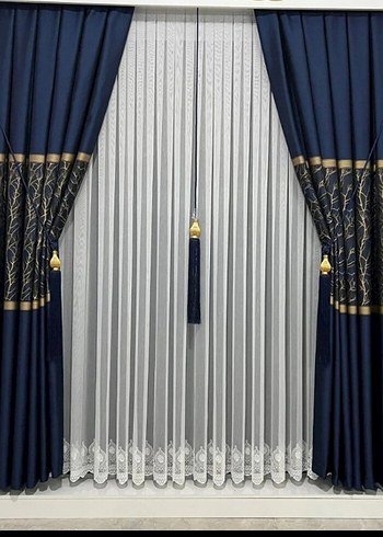 etek Nakışlı Beyaz Tül Perde - Görsel 7