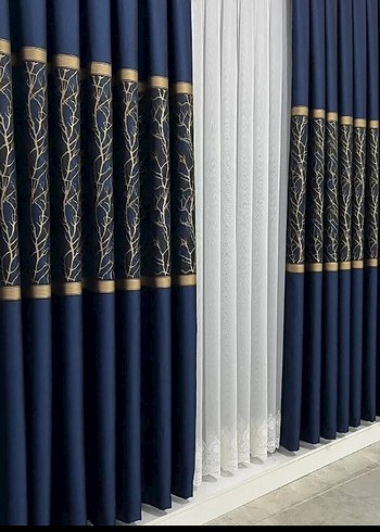 etek Nakışlı Beyaz Tül Perde - Görsel 3