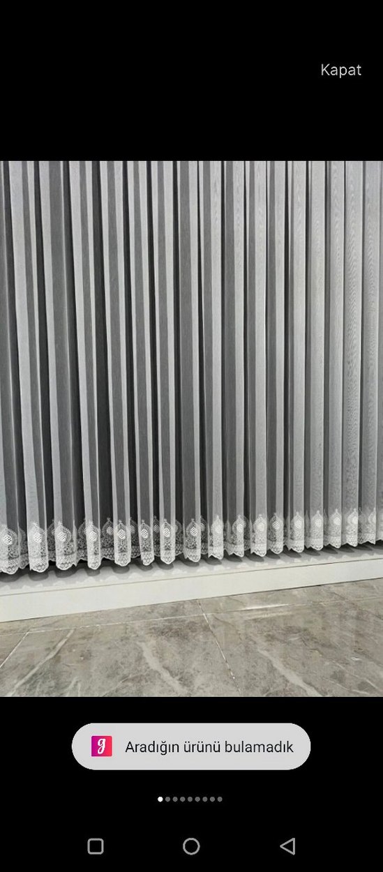 etek Nakışlı Beyaz Tül Perde - Görsel 2