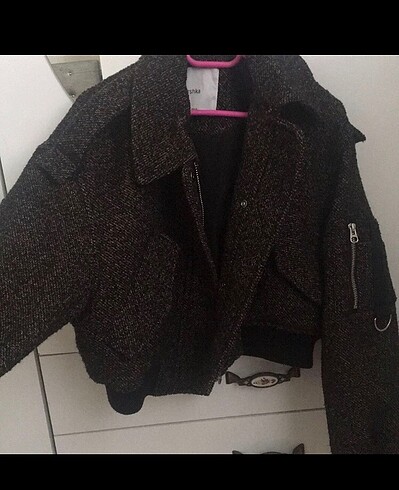 s Beden kahverengi Renk BERSHKA KAŞE BOMBER CEKET