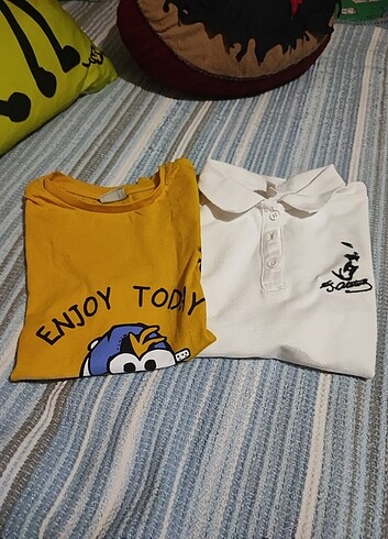 7 Yaş Beden sarı Renk Erkek çocuk t-shirt 