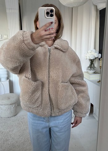 Bershka Bershk Peluş Kadın Oversize Ceket