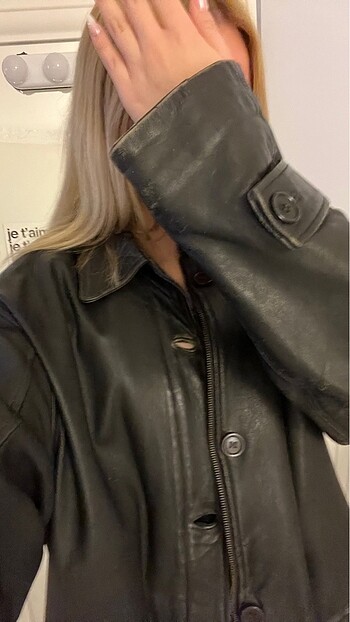 m Beden Vintage Oversize deri ceket