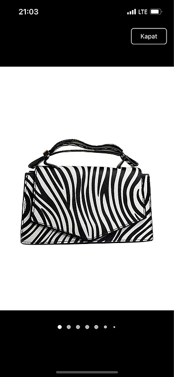 Zebra desen ve kazayağı desenli çanta