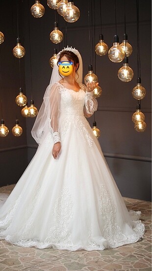 Balon kol gelinlik - Görsel 6