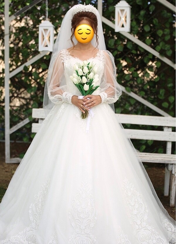 Balon kol gelinlik - Görsel 2