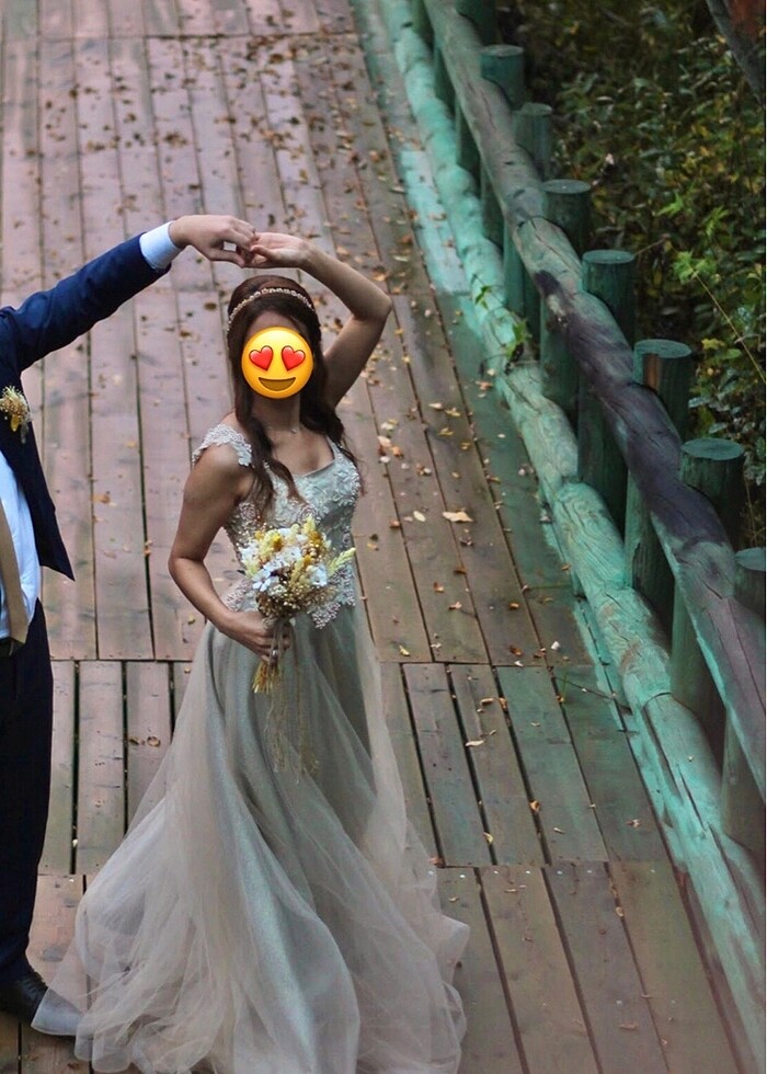 36 beden arkası bağcıklı Nişan elbisesi - Görsel 3