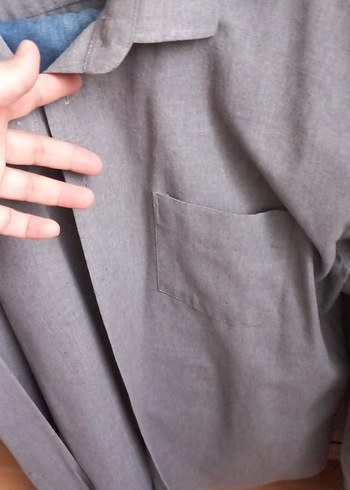 Gri Erkek oduncu Gömlek Düğmeli - Görsel 3