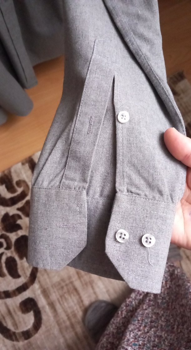 Gri Erkek oduncu Gömlek Düğmeli - Görsel 4