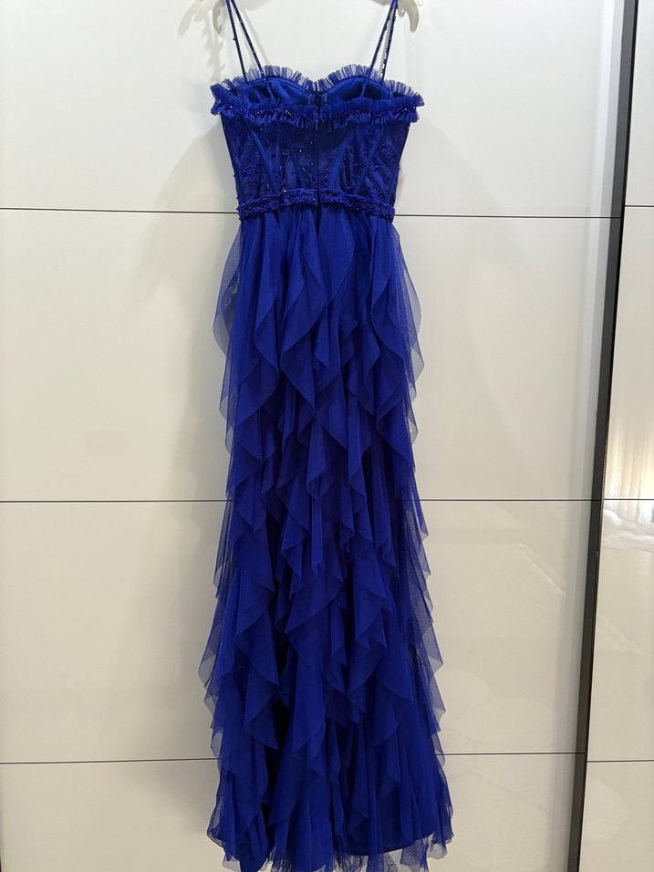 Lacivert Uzun Abiye Elbise - Görsel 3