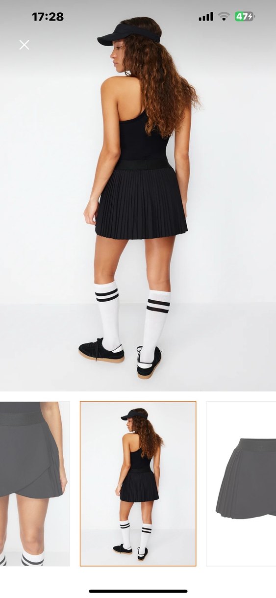 Siyah Pilili Mini Spor Etek - Görsel 2