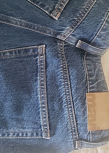 diğer Beden Kadın Mavi Bol Kesim Mini Kot Şort