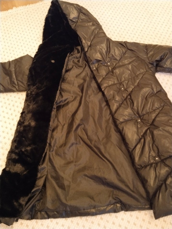 Kadın Siyah Kürklü Uzun Kışlık Ceket - Görsel 2