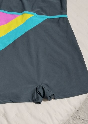 V Yaka, Fermuarlı, Çok Renkli Kadın Aktif Elbise - Görsel 3