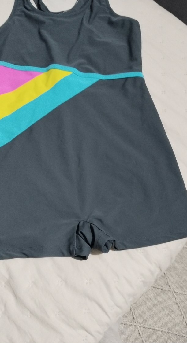 V Yaka, Fermuarlı, Çok Renkli Kadın Aktif Elbise - Görsel 3