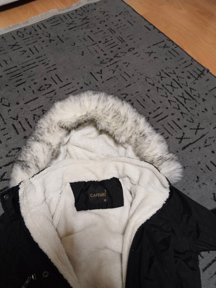 Gri Kapüşonlu Bebek Kışlık Ceket - Görsel 2