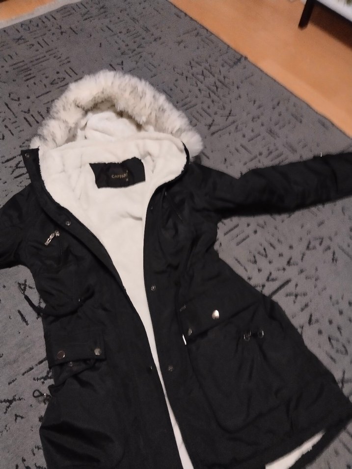 Gri Kapüşonlu Bebek Kışlık Ceket - Görsel 3