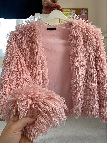 s Beden Açık pembe kürk çok az kullanıldı