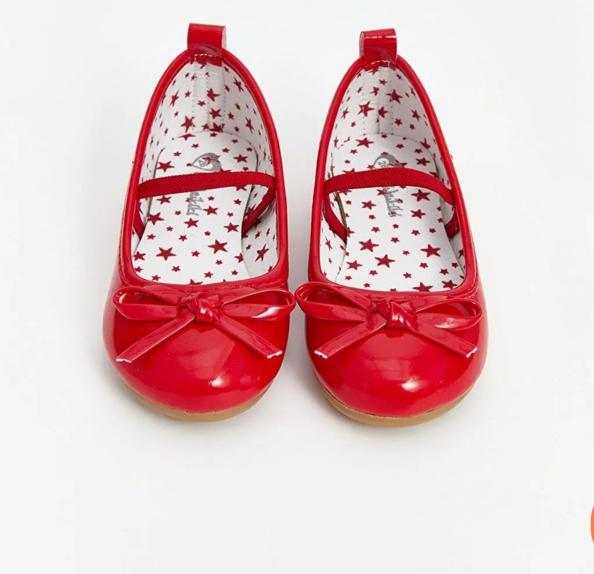 Kız Çocuk Kırmızı Fiyonklu Bale Ayakkabısı - Görsel 2