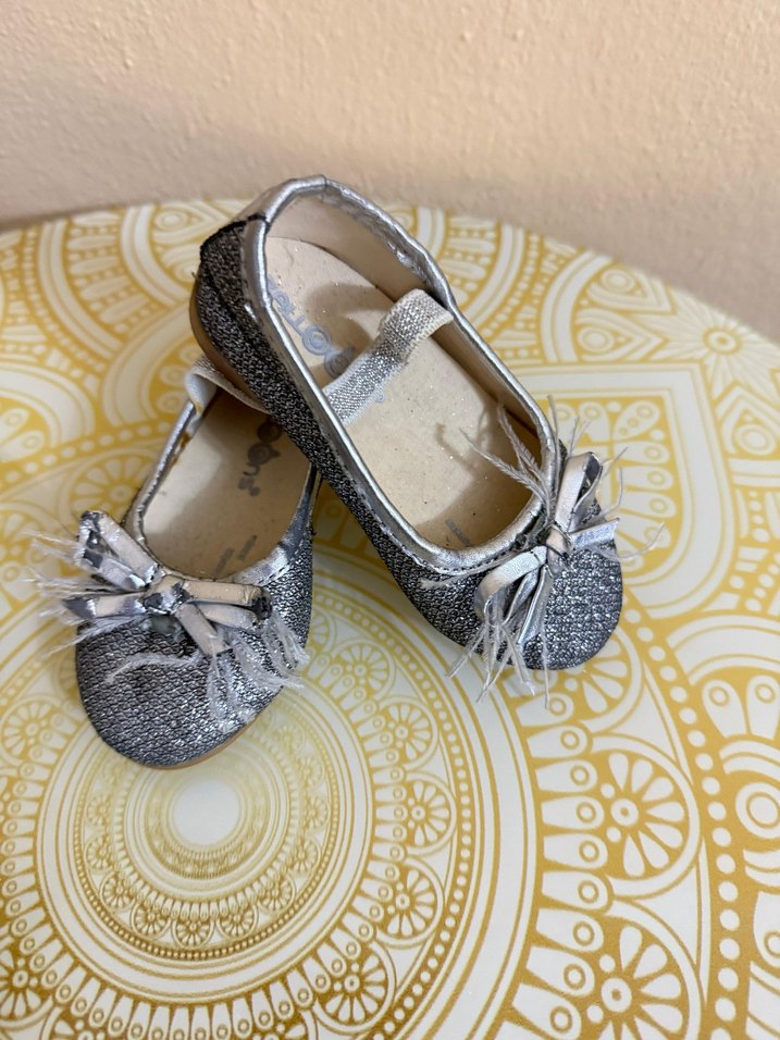 Kız Çocuk Gri Yılan Desenli Tokalı Babet - Görsel 2