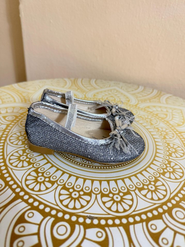 Kız Çocuk Gri Yılan Desenli Tokalı Babet - Görsel 3