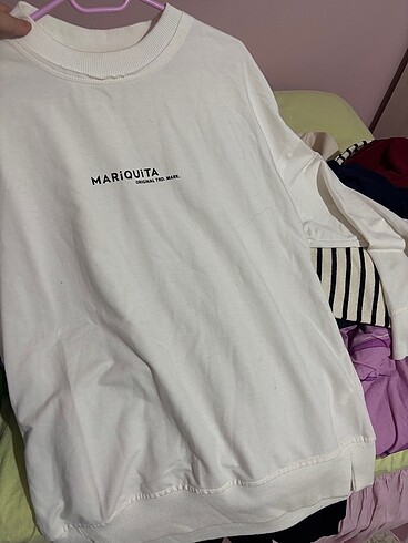 kadın beyaz sweat - Görsel 2