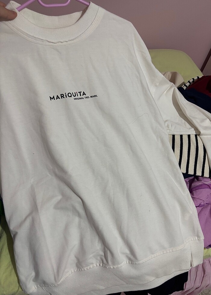 kadın beyaz sweat - Görsel 2