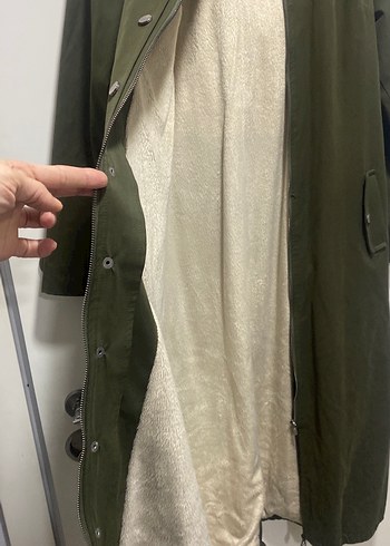 Kadın Haki Uzun Düğmeli Yağmurluk - Görsel 5