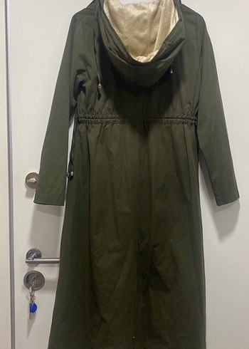 Kadın Haki Uzun Düğmeli Yağmurluk - Görsel 3