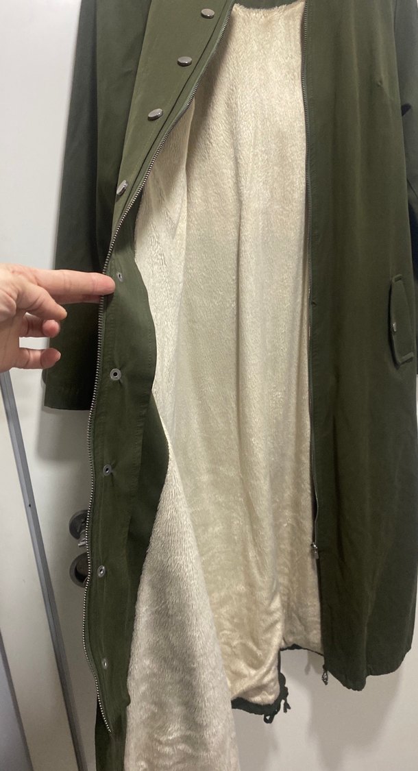 Kadın Haki Uzun Düğmeli Yağmurluk - Görsel 5