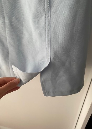 Trendyol & Milla Mavi Kısa Kollu Midi Keten Elbise